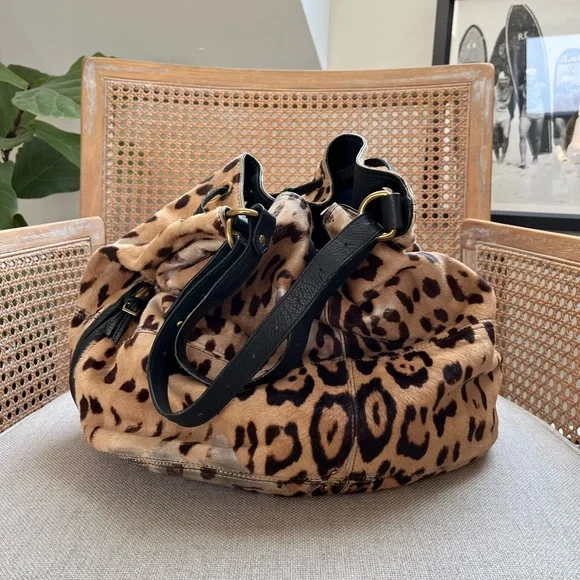 Jerome Dreyfuss Leopard Alain Haircalf Hobo Bag - Picture 8 of 16